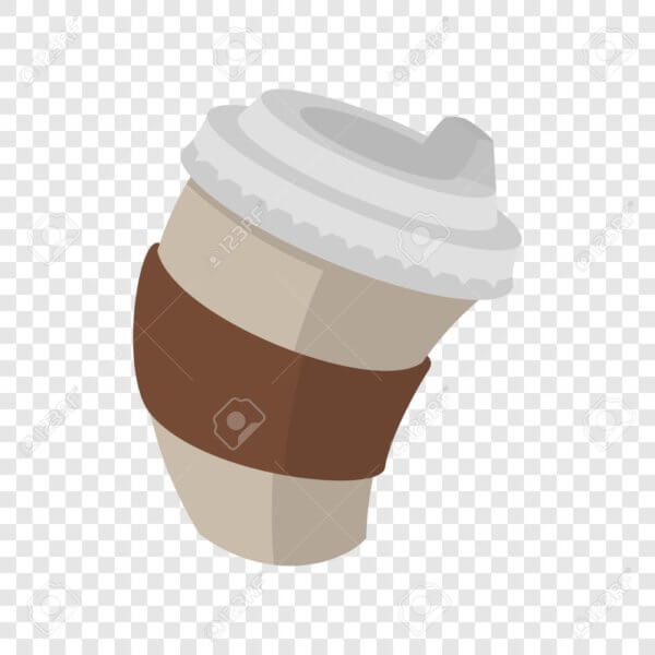 51730475 paper coffee cup in cartoon style on transparent background