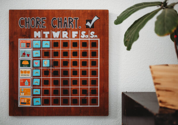 wooden chore chart schedule easy diy mom blog